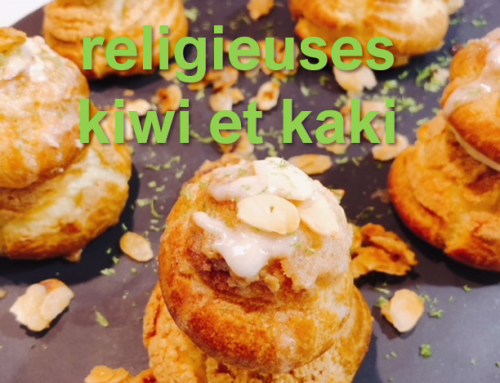 Recette originale :  Religieuses Kiwi /Kaki
